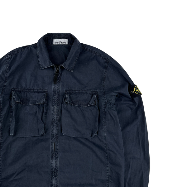 Stone Island 2022 Navy Double Pocket Overshirt - Medium