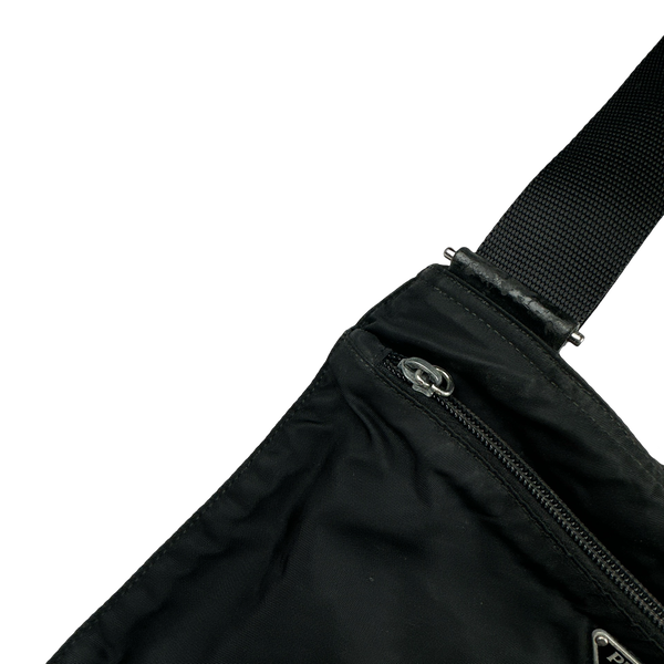 Prada Black Nylon Emblem Side Bag