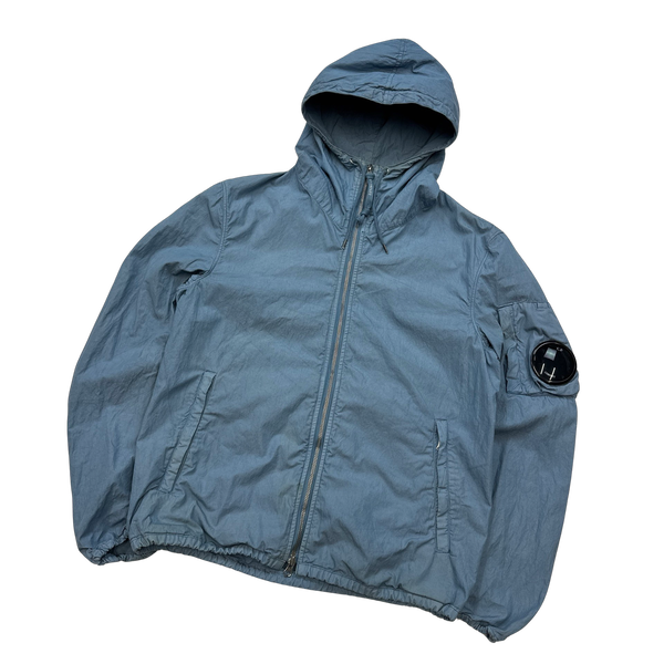CP Company 2000s Watch Viewer Blue Hooded Bomber Jacket - Medium