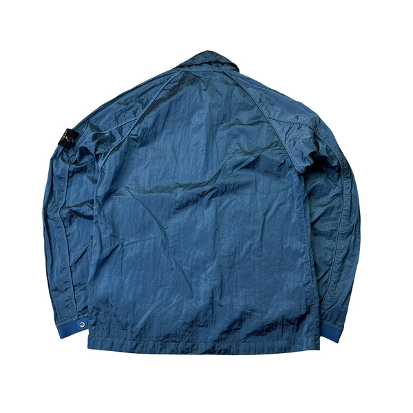 Stone Island 2022 Blue Nylon Metal Overshirt - Small