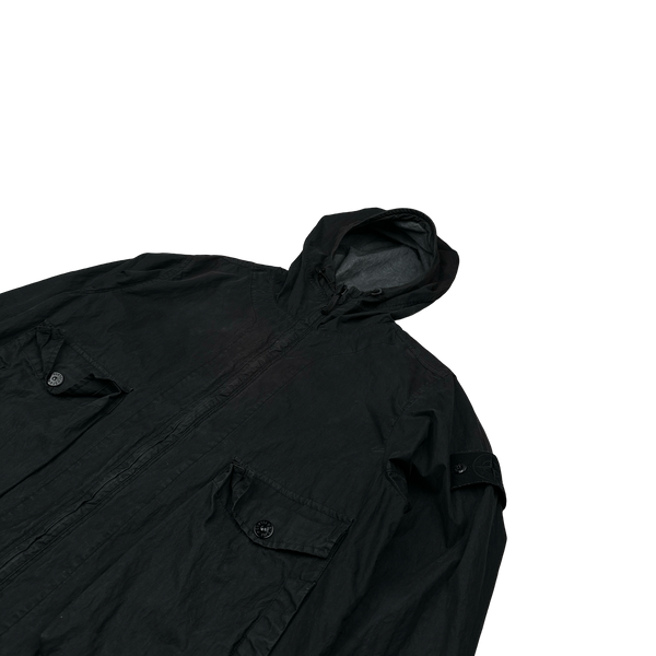 Stone Island 2019 Black 50 Fili Resinata Ghost Parka Jacket - Medium