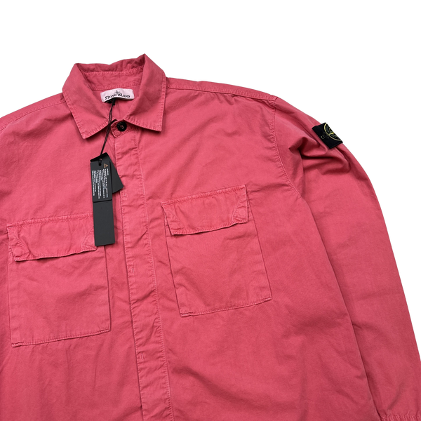 Stone Island 2023 Rose Pink Cotton Overshirt - Large