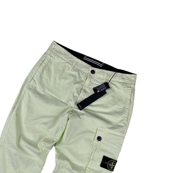 Stone Island Lime Green 2023 Slim Fit Cargo Trousers - Medium