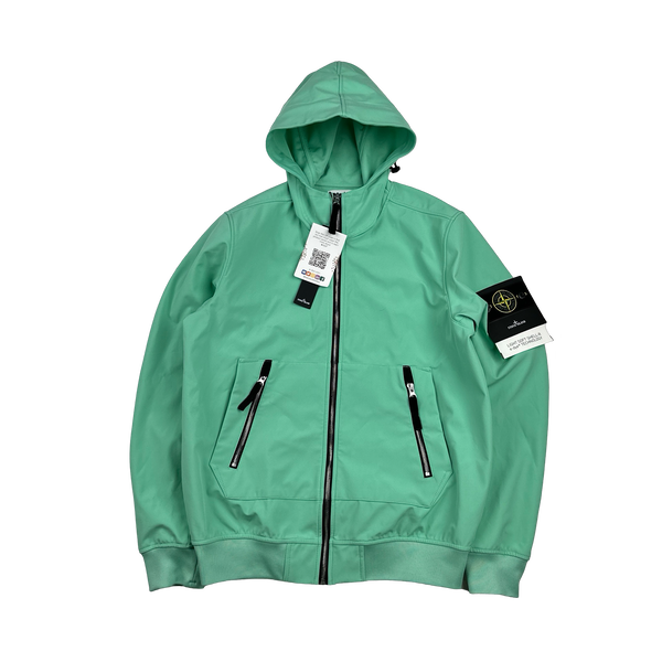 Stone Island 2021 Teal Soft Shell R E Dye Tech Jacket - Medium