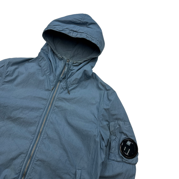 CP Company 2000s Watch Viewer Blue Hooded Bomber Jacket - Medium