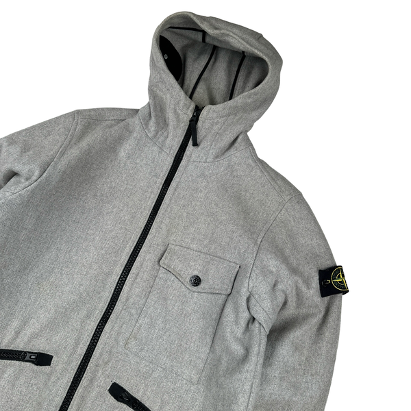 Stone Island 2017 Grey Panno Speciale Long Wool Jacket - Large