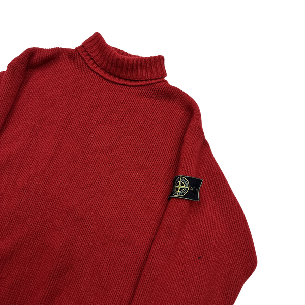 Stone Island 90s Red Pullover Knit - Large