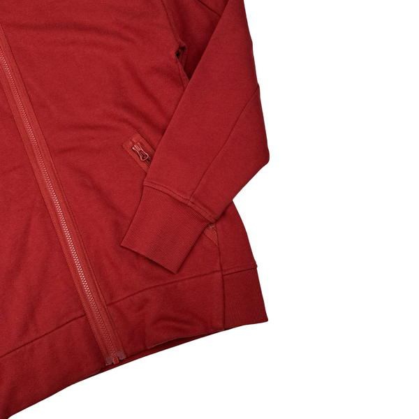 CP Company Carmine Red Cotton Goggle Hoodie - Small