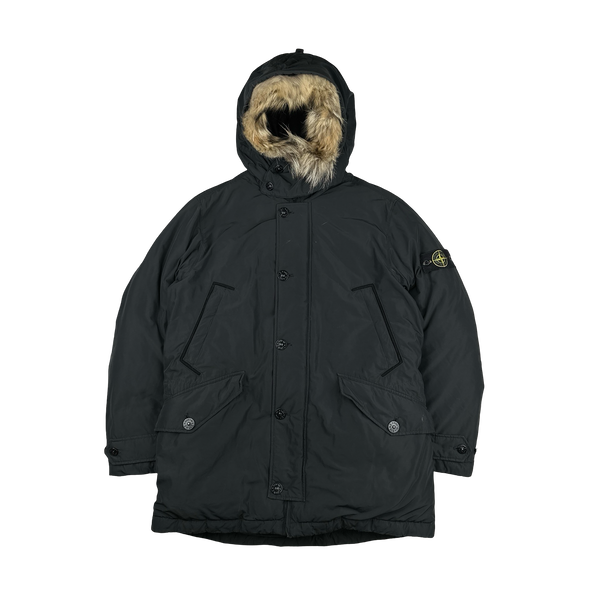 Stone Island 2016 Black Down Filled Micro Reps Parka Jacket XL Mat s Island