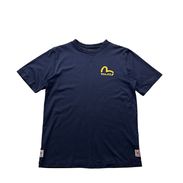 Palace X Evisu Navy T Shirt - Large