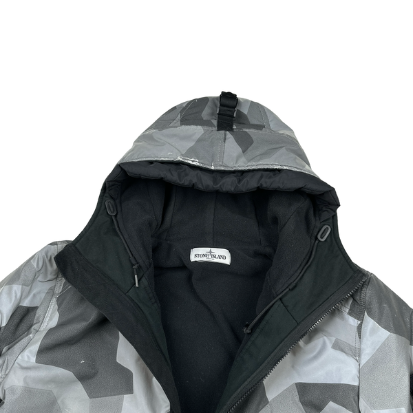 Stone Island 2012 Silver Fleece Lined Camo Reflective Jacket - Large