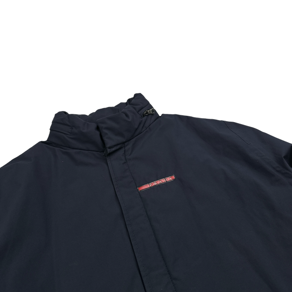 Prada Navy Nylon Red Label Long Jacket - XL