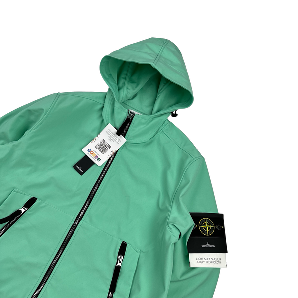 Stone Island 2021 Teal Soft Shell R E Dye Tech Jacket - Medium