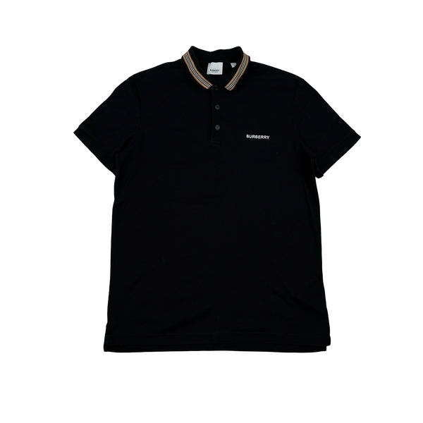 Burberry Nova Check Neckline Spellout Polo Shirt - Medium