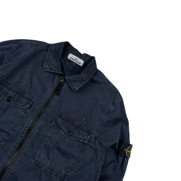 Stone Island 2019 Navy Garment Dyed Overshirt - Medium