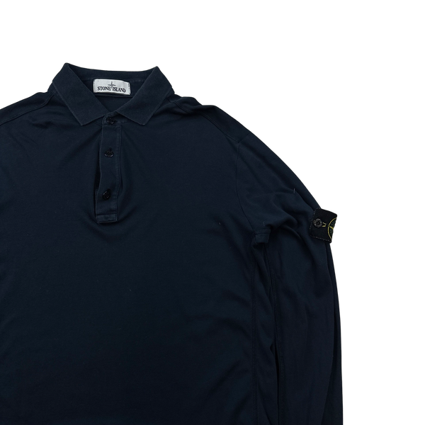 Stone Island Navy Cotton Long Sleeve Polo Shirt - XL – Mat's Island