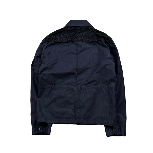CP Company 50 Fili Tr-P Navy Buttoned Kan D Panel Coach Jacket - Small