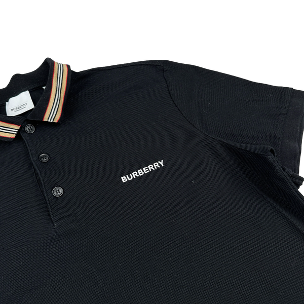 Burberry Nova Check Neckline Spellout Polo Shirt - Medium