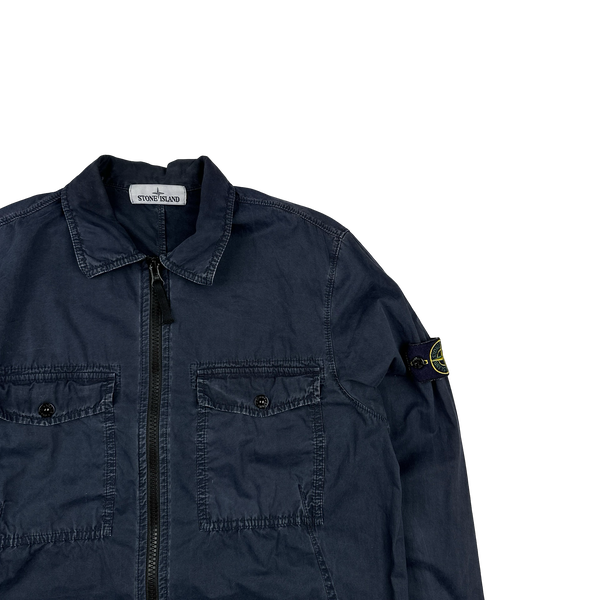 Stone Island 2019 Navy Garment Dyed Overshirt - Medium