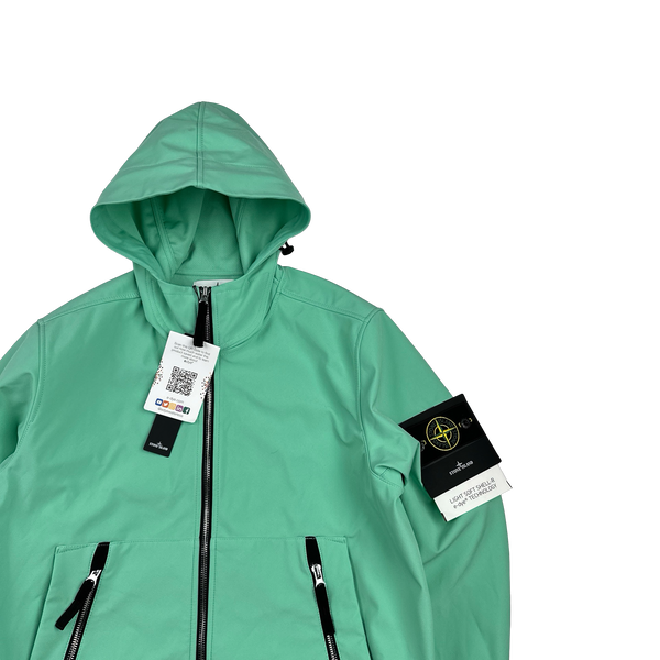 Stone Island 2021 Teal Soft Shell R E Dye Tech Jacket - Medium