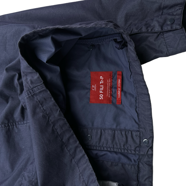 CP Company 50 Fili Tr-P Navy Buttoned Kan D Panel Coach Jacket - Small