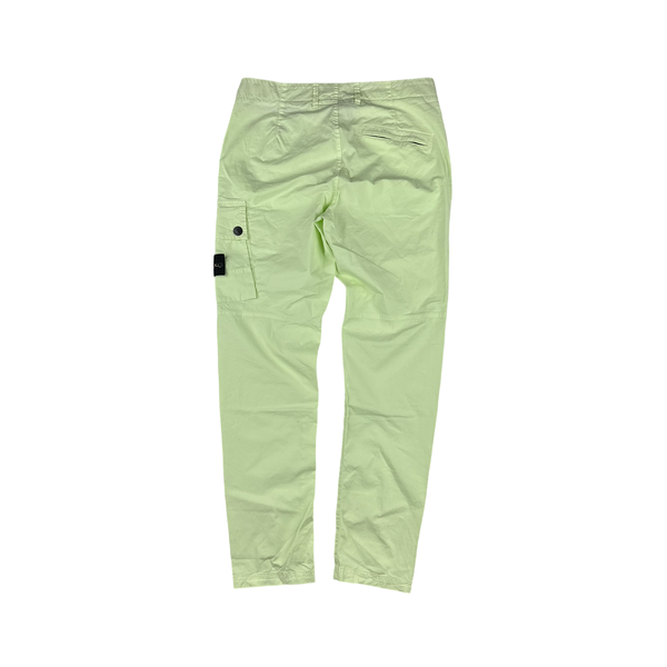 Stone Island Lime Green 2023 Slim Fit Cargo Trousers - Medium