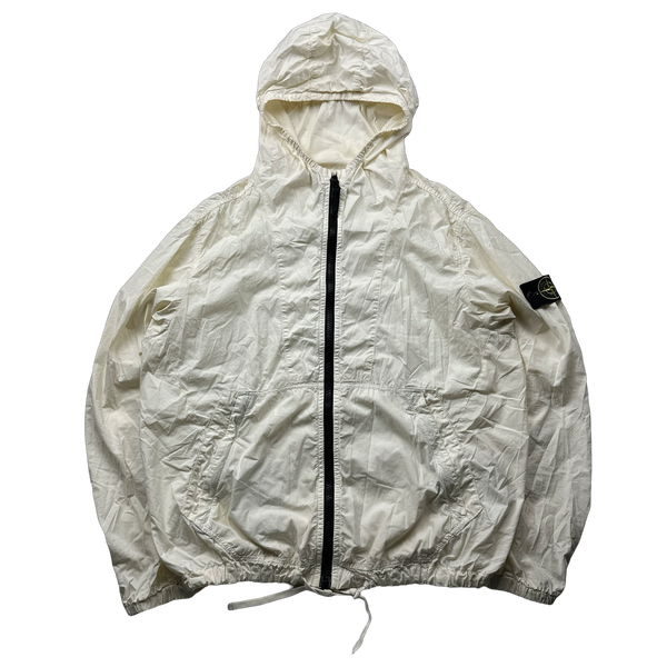 Stone Island 2017 Cream Tela Paracadute Hooded Jacket XL