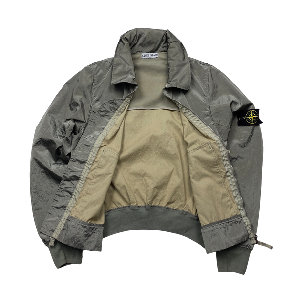 Stone Island 2008 Grey Archive Nylon Metal Bomber Jacket - Medium