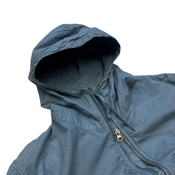 CP Company 2000s Watch Viewer Blue Hooded Bomber Jacket - Medium