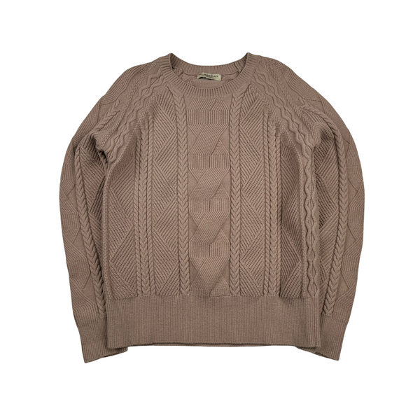 Burberry Blush Pink Wool Cable Knit Jumper - Medium