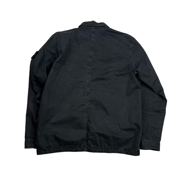 Stone Island Black Cotton Overshirt Small Mat s Island