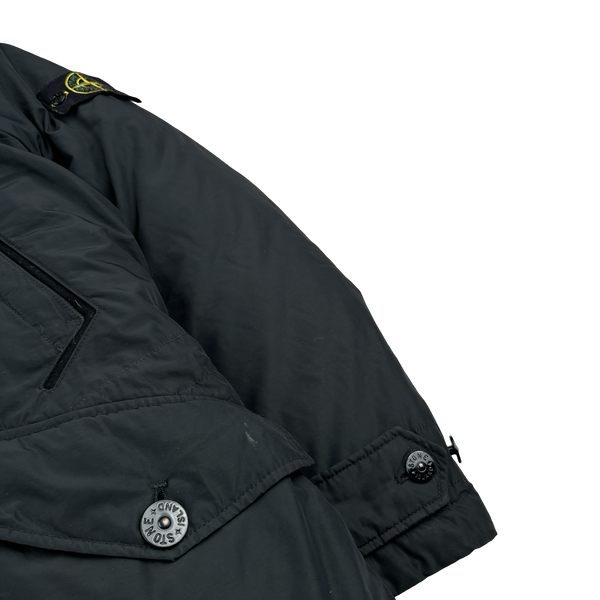 Stone Island 2016 Black Down Filled Micro Reps Parka Jacket - XL