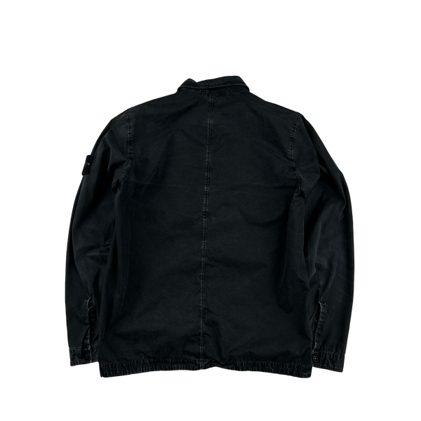 Stone Island 2019 Black Cotton Zipped Overshirt - Small