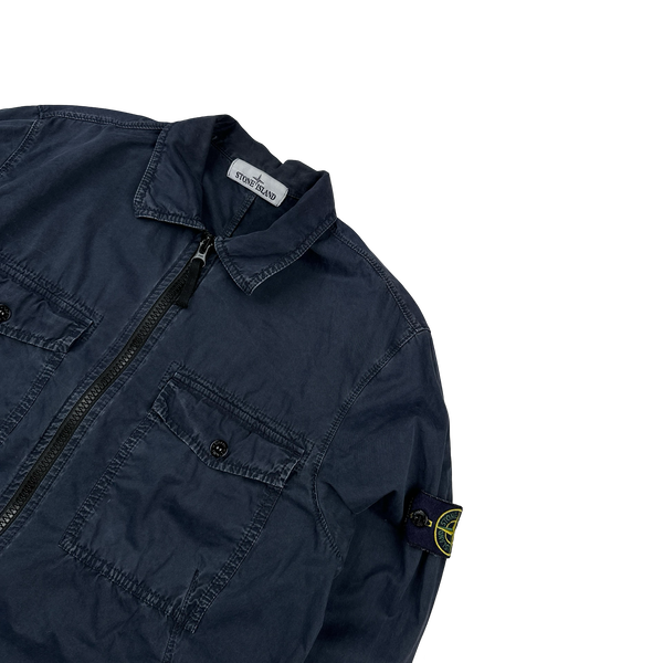 Stone Island 2019 Navy Garment Dyed Overshirt - Medium