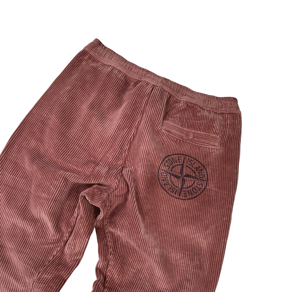 Stone Island Bordeaux  Corduroy Joggers - Medium