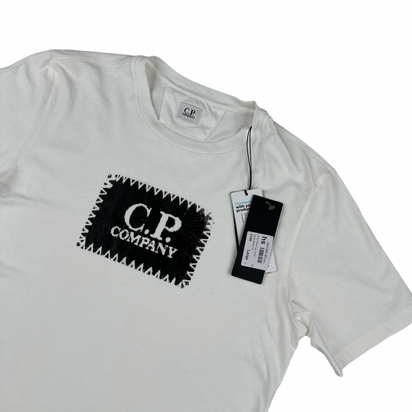 CP Company White Spellout T Shirt - Large