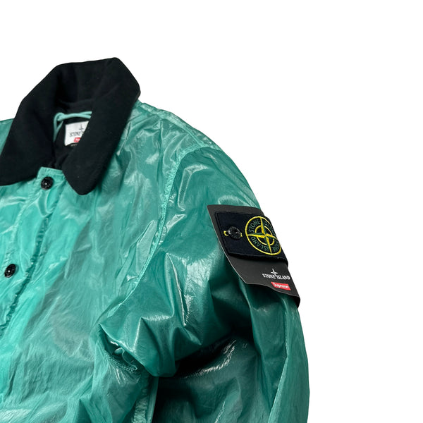 Stone Island x Supreme Teal New Silk Dutch Rope Jacket - Large