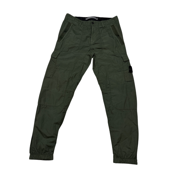 Stone Island Olive Seersucker Nylon Rip Stop Cargo Trousers - 30 – Mat's  Island