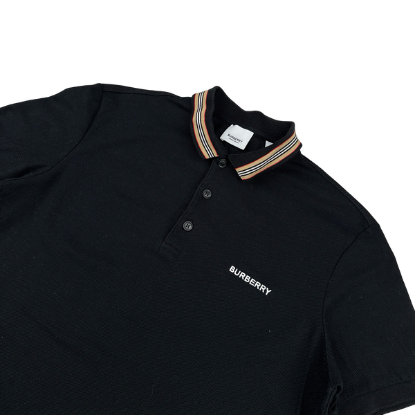 Burberry Nova Check Neckline Spellout Polo Shirt - Medium