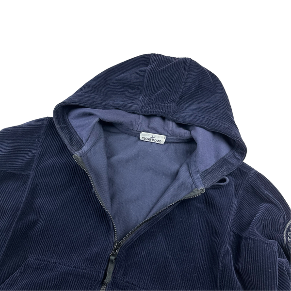 Stone Island Bordeaux Blue Corduroy Zipped Bomber - XL