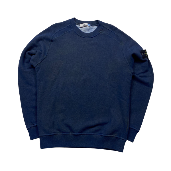 Stone Island Blue Dust Treatment Crewneck Sweatshirt - Small