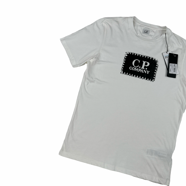 CP Company White Spellout T Shirt - Large