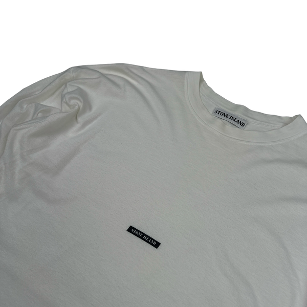 Stone Island Vintage 90’s White Cotton Spellout Long sleeve T Shirt - Large