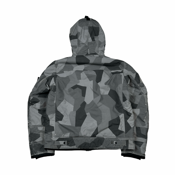 Stone Island 2012 Silver Fleece Lined Camo Reflective Jacket - Large