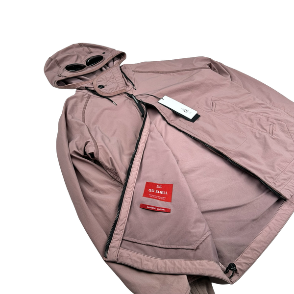 CP Company GD Shell Pink Hooded Lined Soft Shell Goggle Jacket - XL