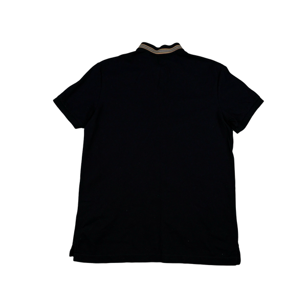Burberry Nova Check Neckline Spellout Polo Shirt - Medium