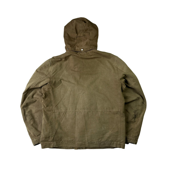 CP Company 2005 Brown Leather Detailed Goggle Jacket - Large