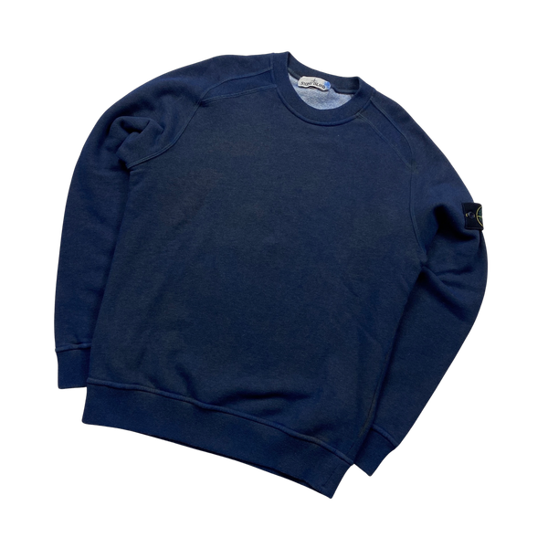 Stone Island Blue Dust Treatment Crewneck Sweatshirt - Small