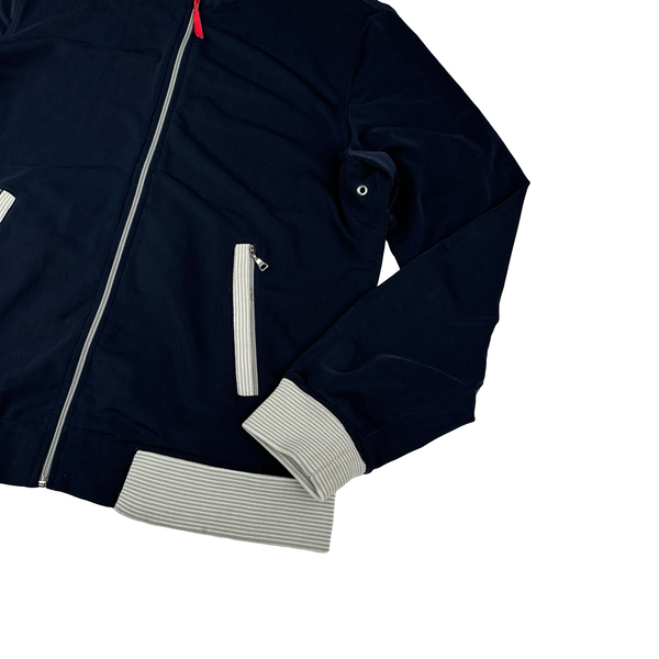 Prada Navy Nylon Stretch Zipped Jumper - Medium