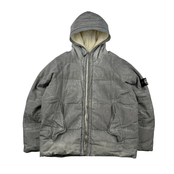 Stone Island AW2000 Hooded Silver Pure Metal Shell - Medium